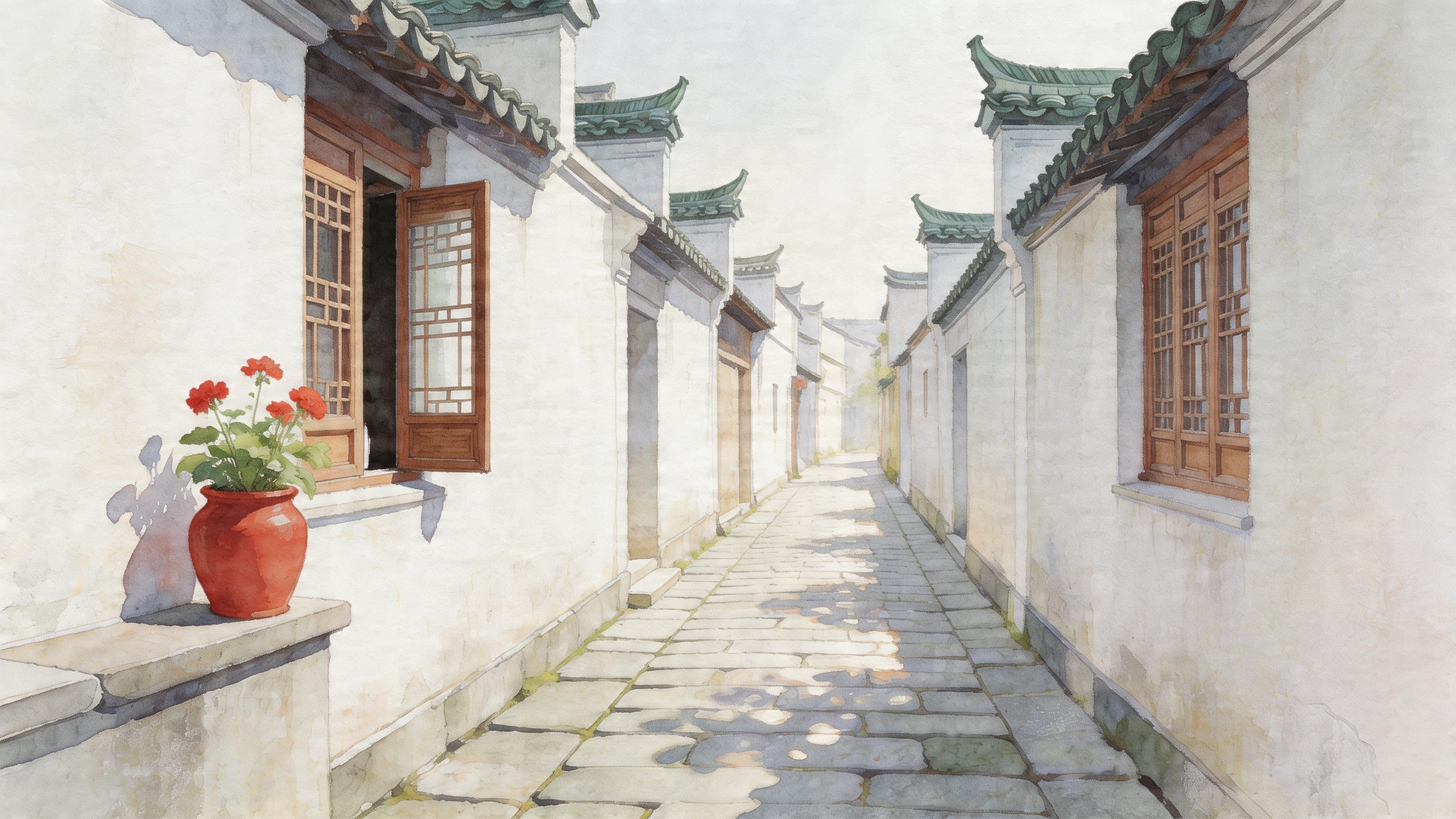 《厅堂筑婺州》巷道场景